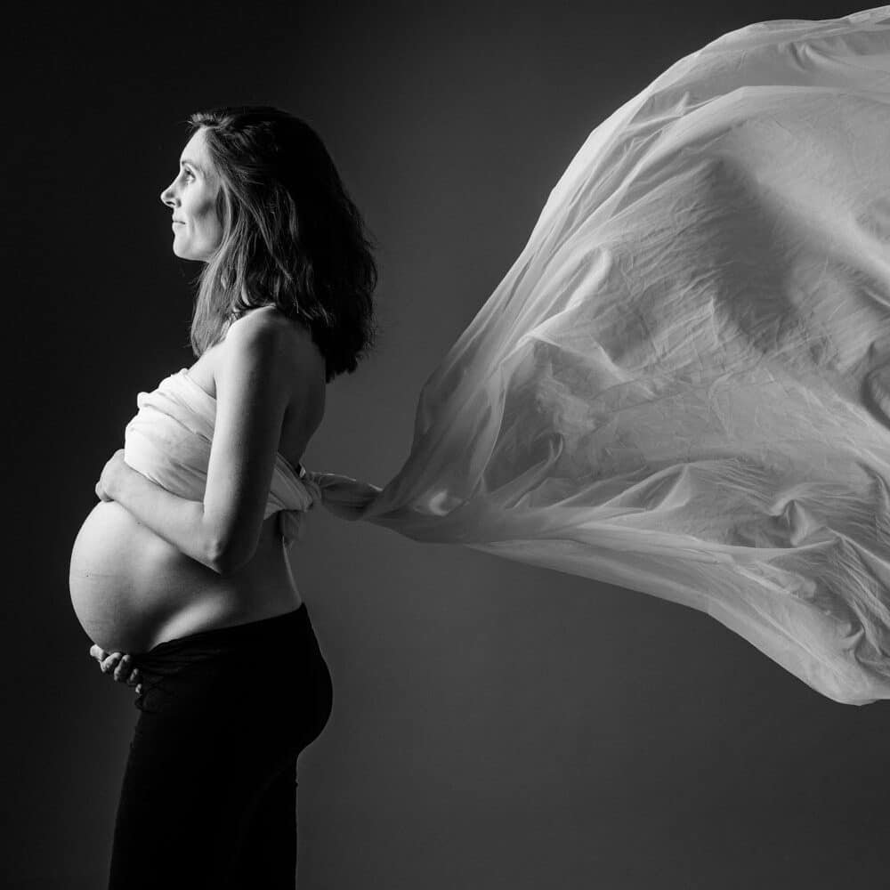 jet&eacute; de voile, photographie de grossesse