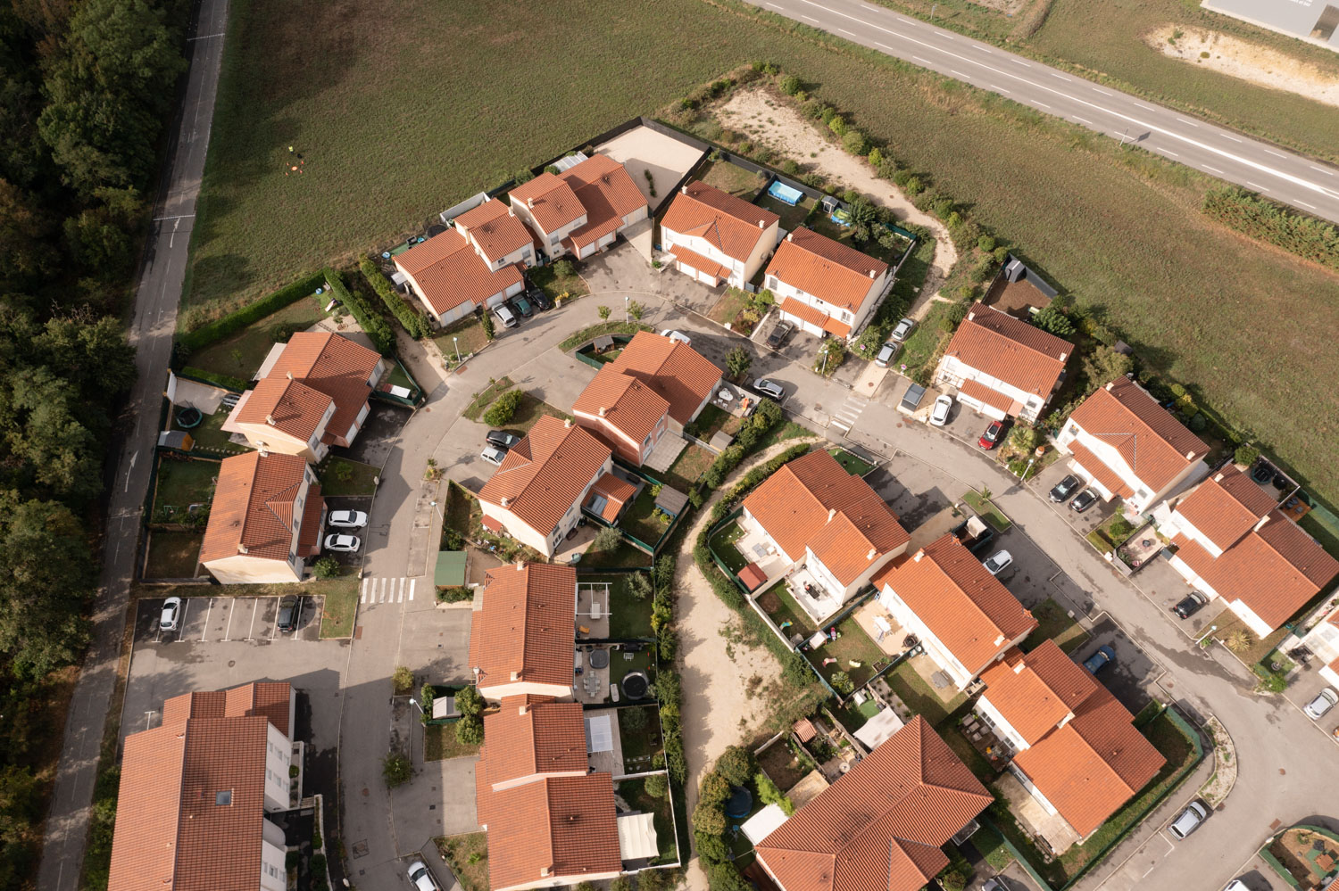 vue de drone d'un lotissement